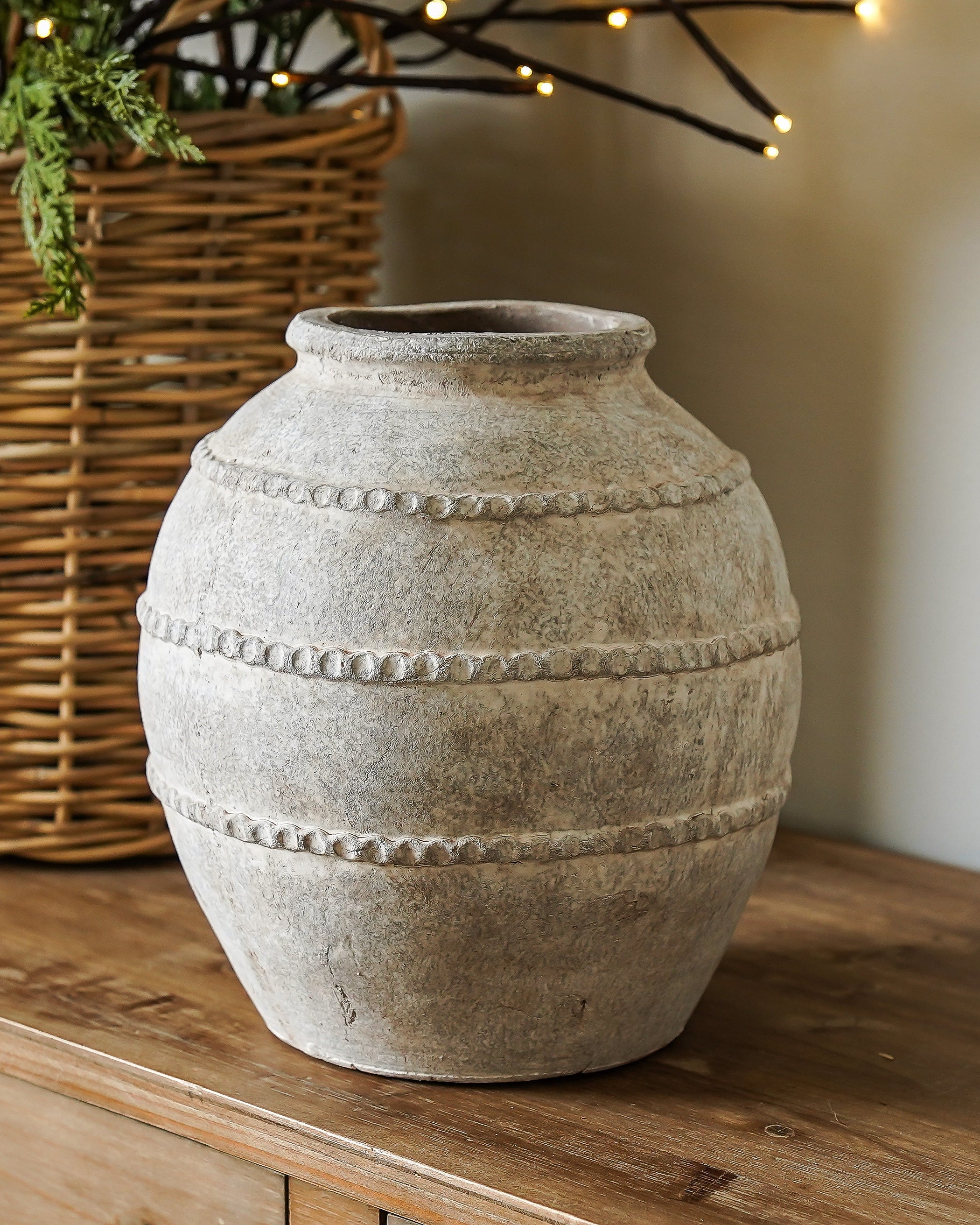 Antique Taupe Terra Cotta Vase | Scratch & Dent