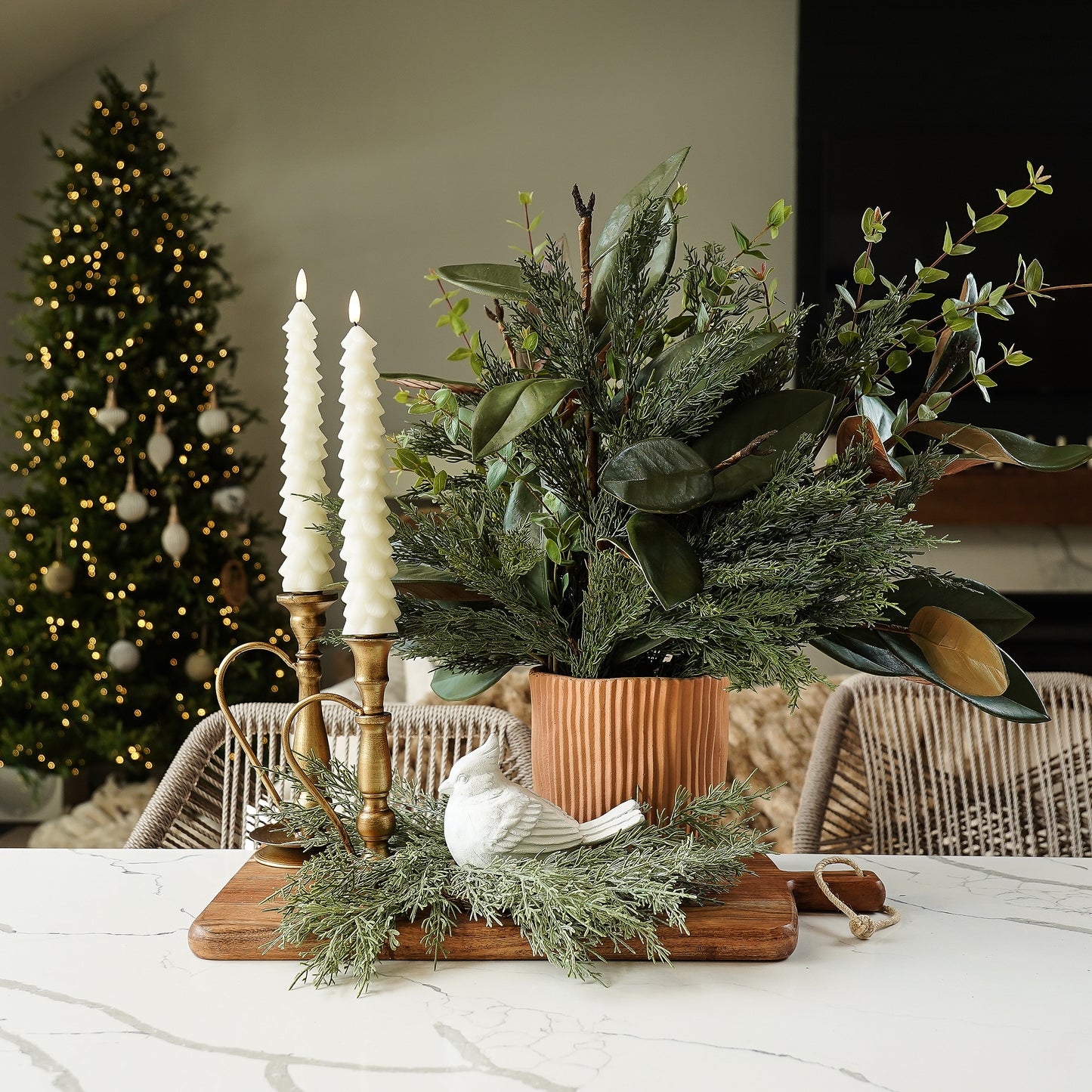 Frosted Filigree Juniper Candle Ring *Discounted*