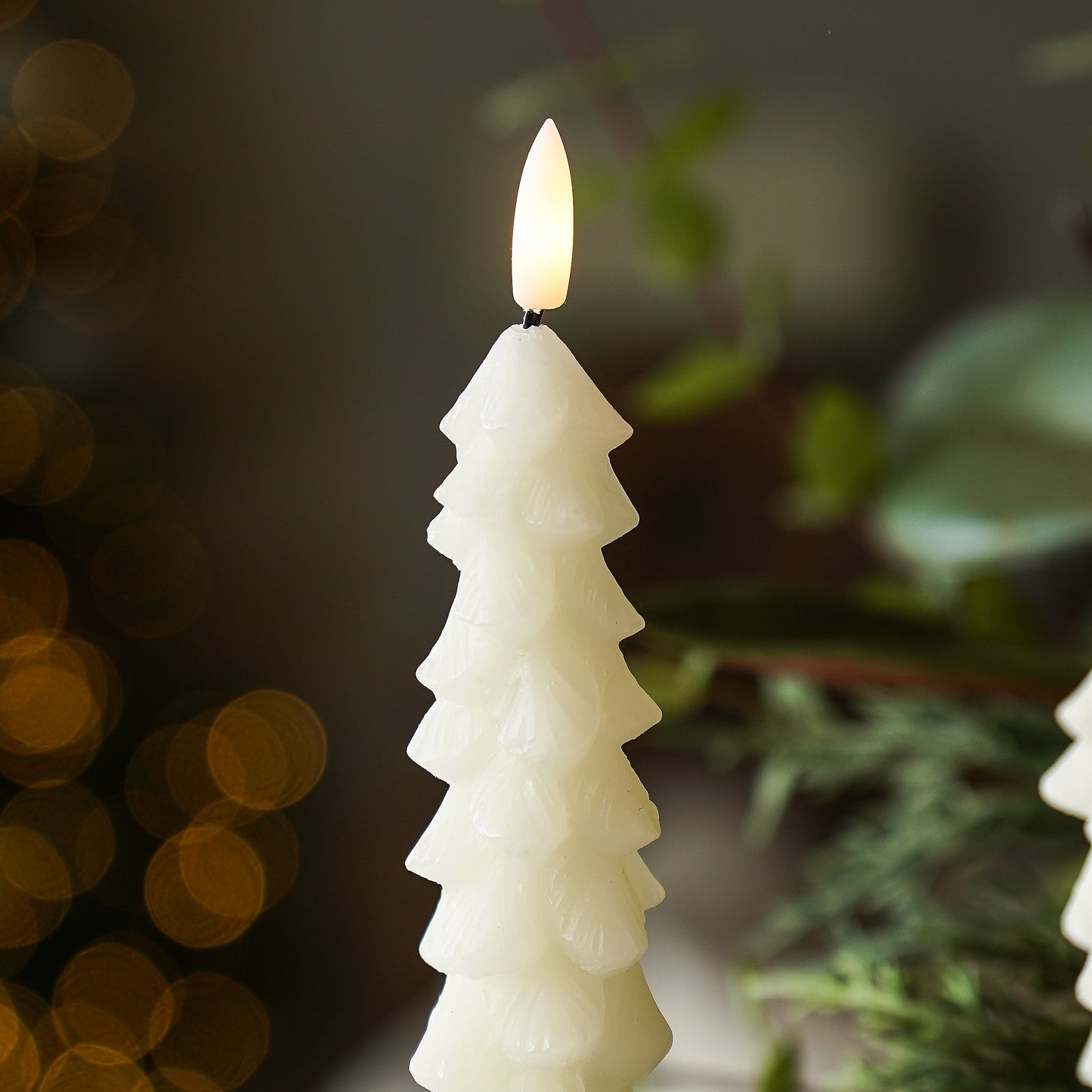 Ivory Tree Taper Candles | Set of 2