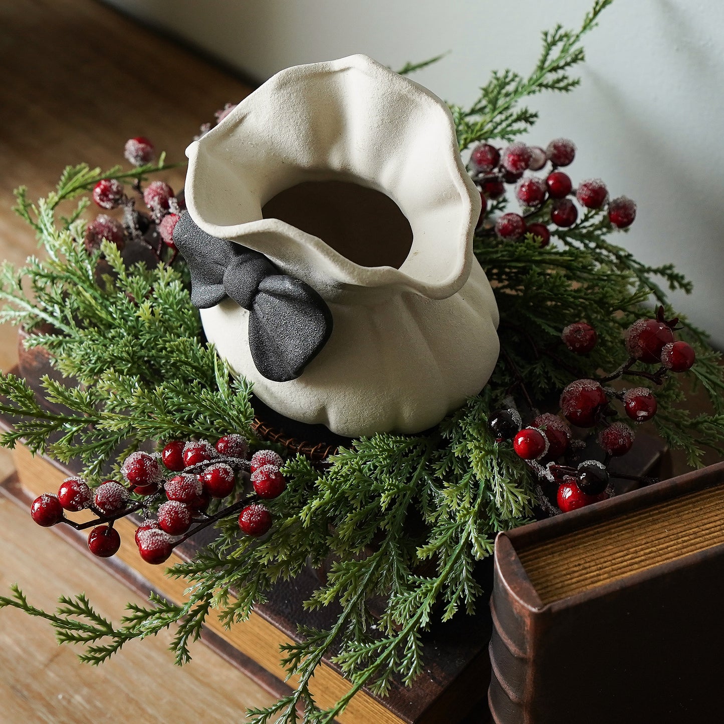 Iced Cypress Pine Candle Ring