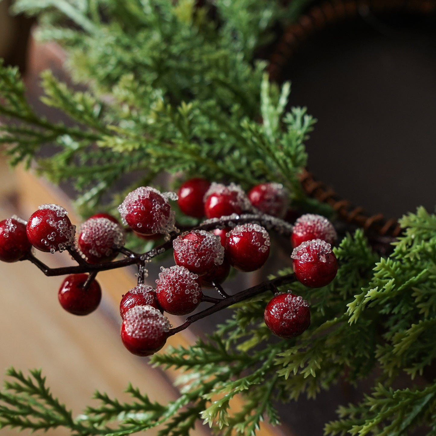 Iced Cypress Pine Candle Ring