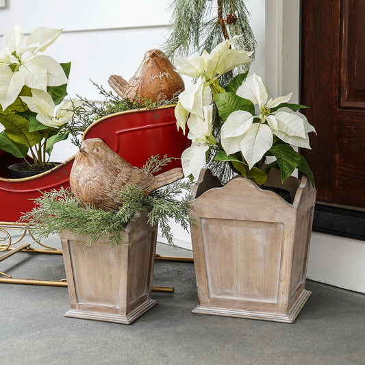 Avery Wood Planter | Set of 2