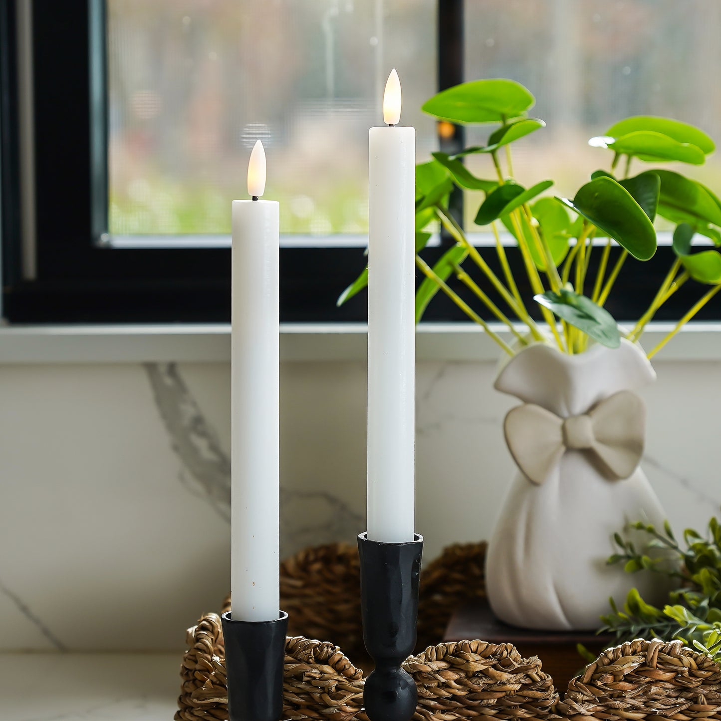 Flameless LED Taper Candles | Set of 2