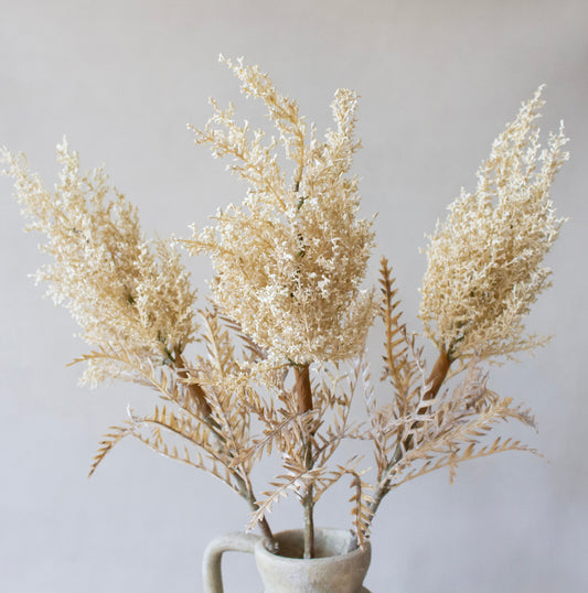 Natural Lace Leaf Stem | Cream