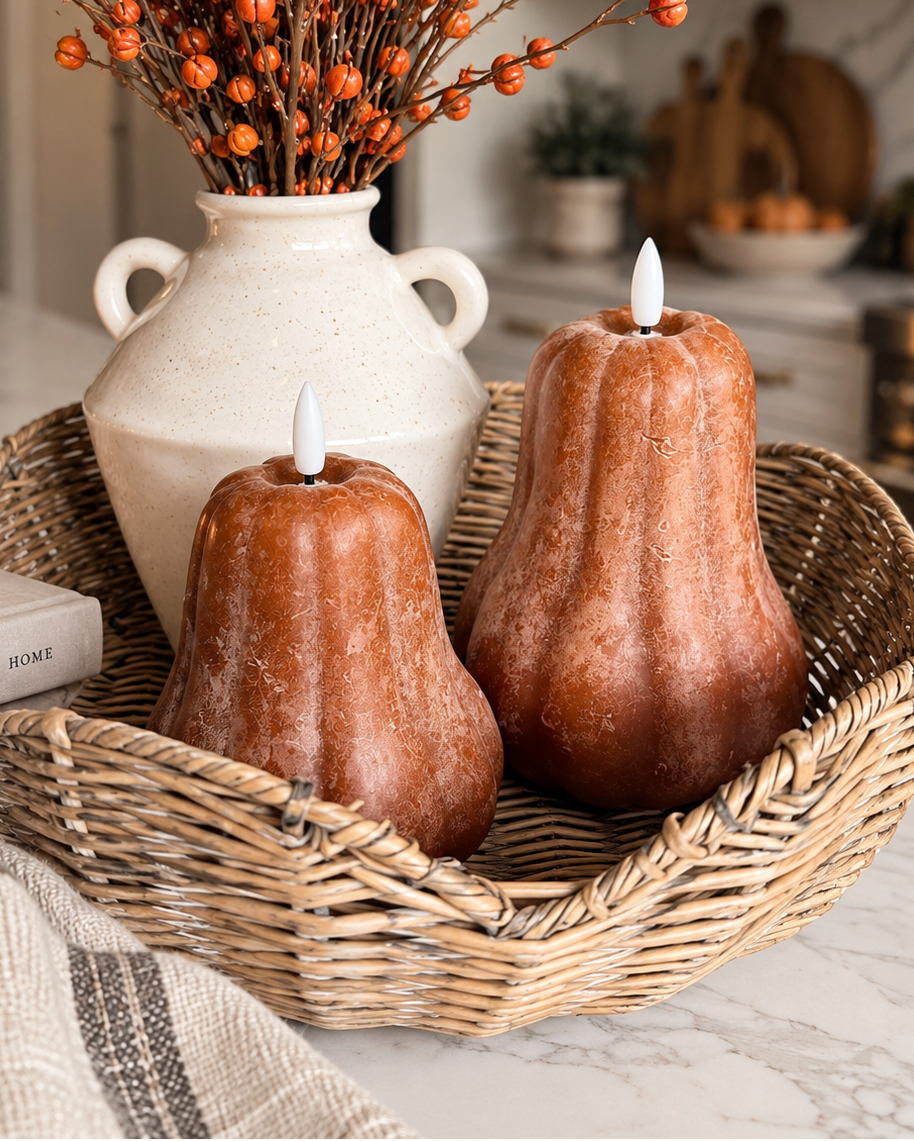 Flameless Autumn Gourd Candle