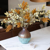 Distressed Copper Patina Vase | Round Metal Accent