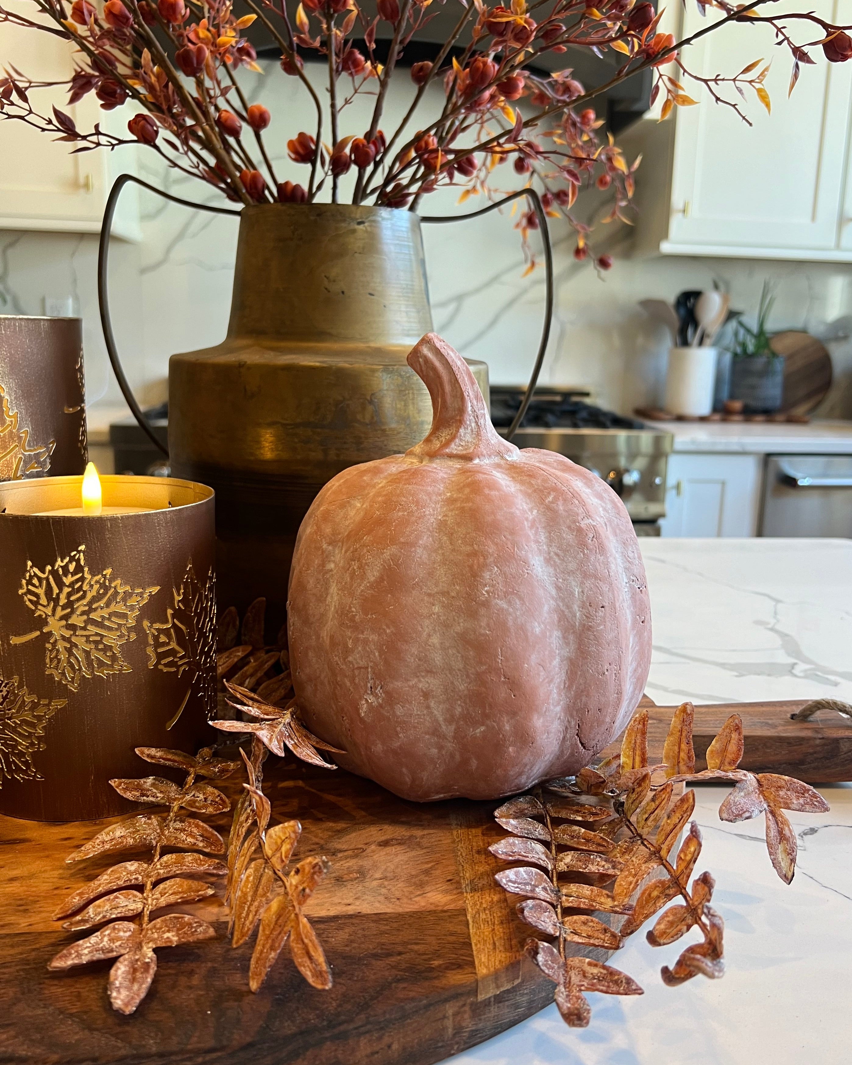 Terracotta Whitewashed Pumpkin