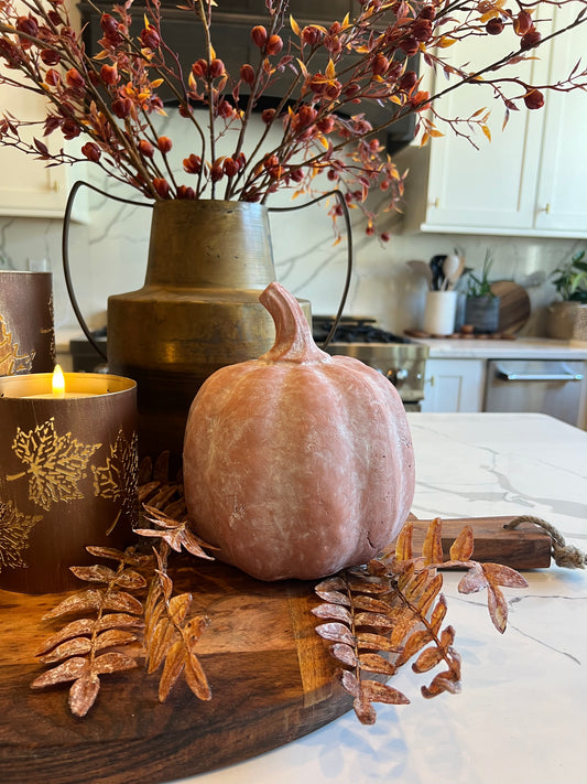Terracotta Whitewashed Pumpkin