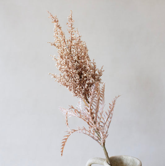 Natural Lace Leaf Stem | Muted Brown
