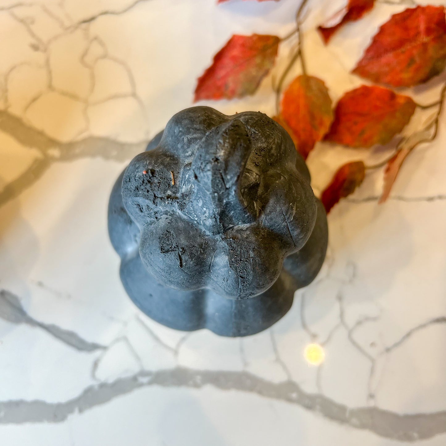 Black Terracotta Gourd | Matte Fall Shelf Decor