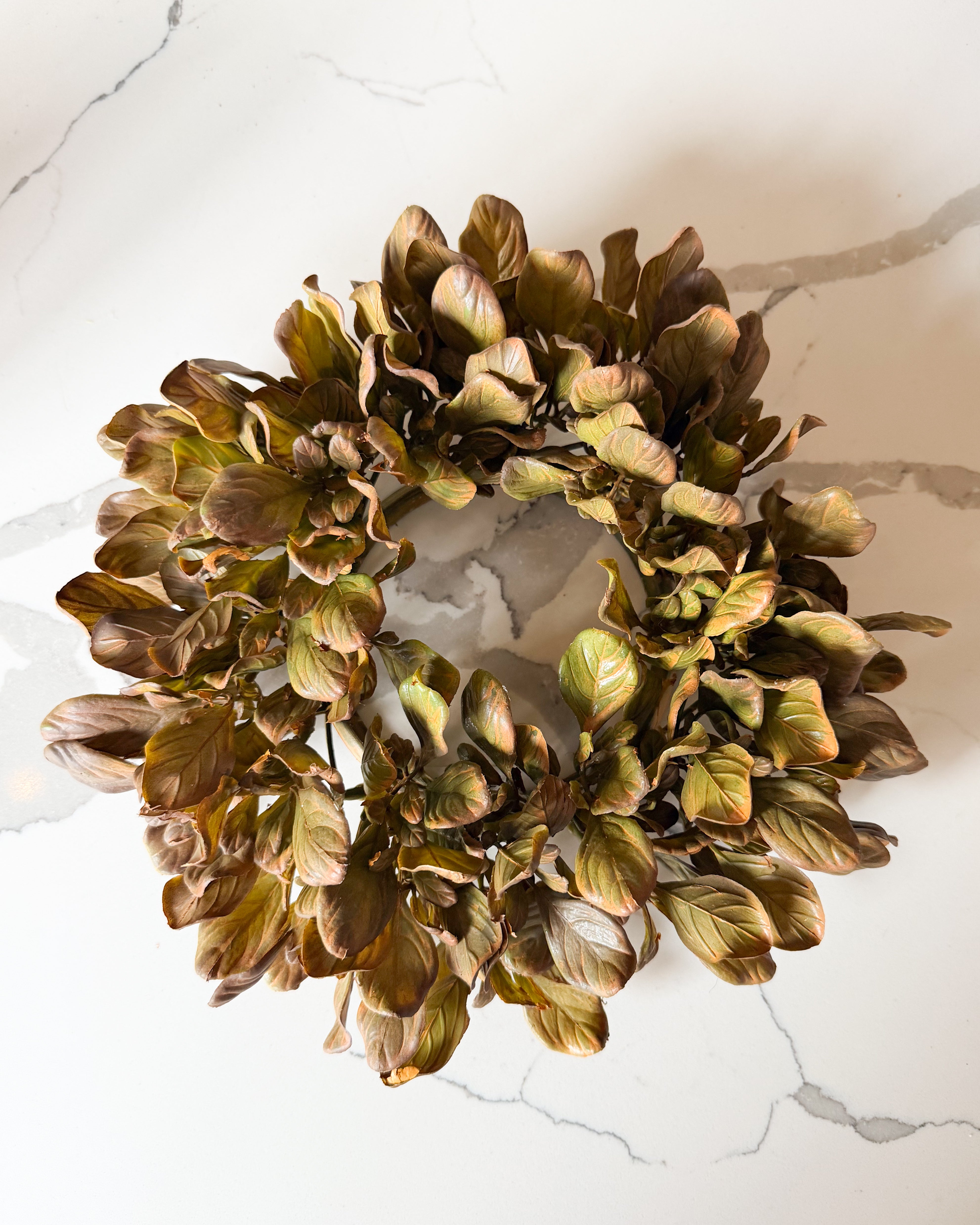 Golden Meadow Leaf Candle Ring