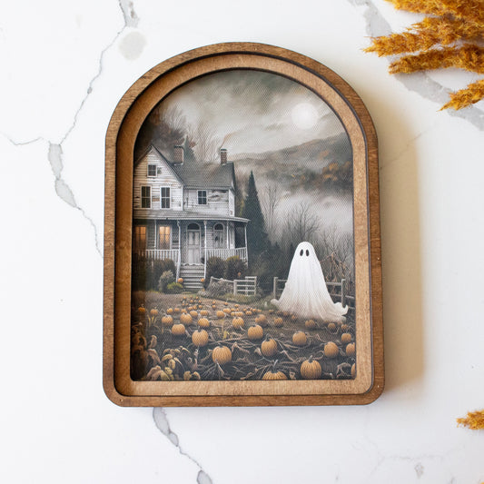 House with Ghost Arched Framed Decor | Made in USA