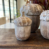 Whitewashed Acorn Container