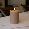 Taupe Flameless Pillar Candle | 6" x 3.75"