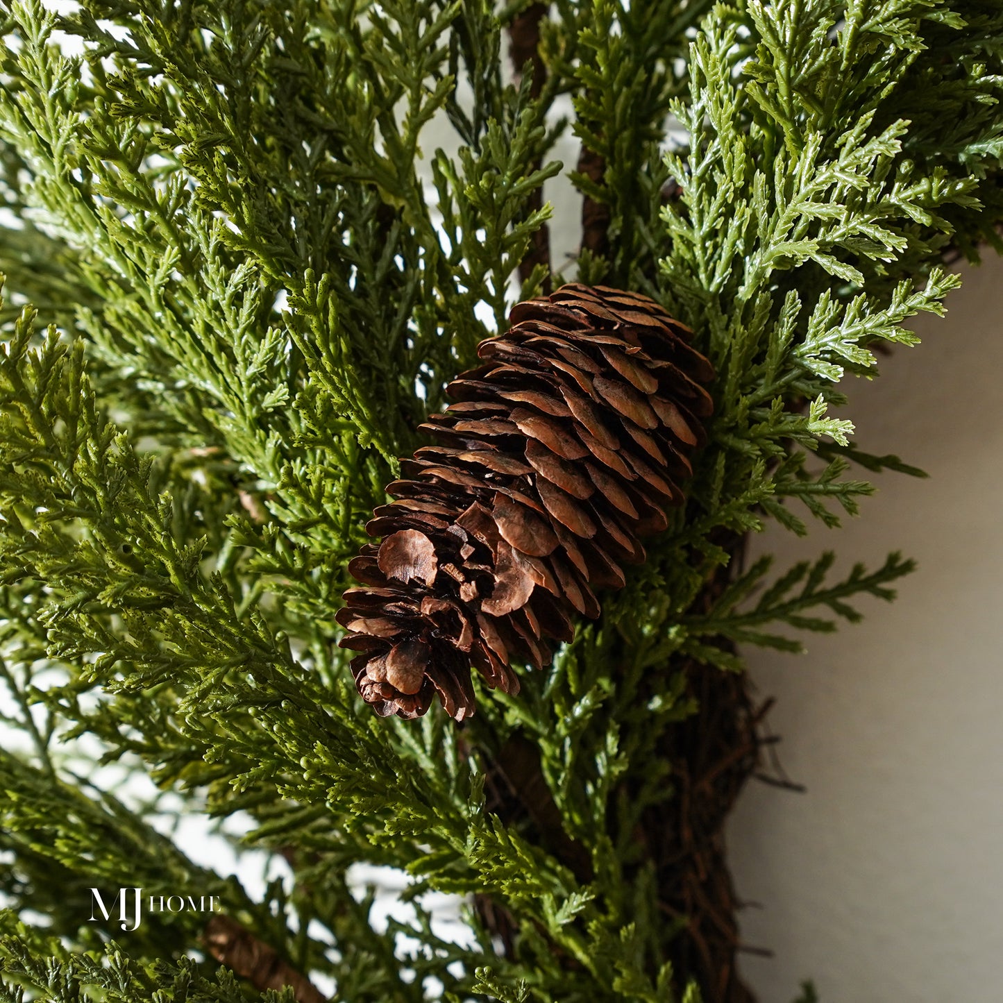 Real Touch Cedar and Pinecone Small Wreath