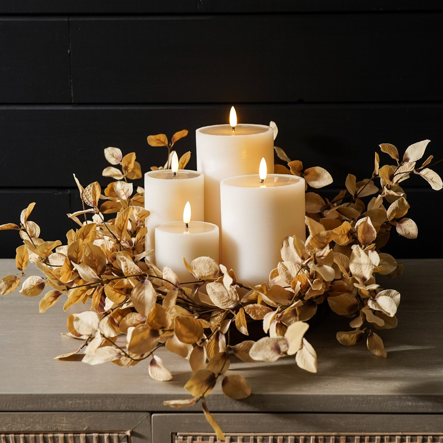 Textured Ivory Melting Effect Flameless Candle