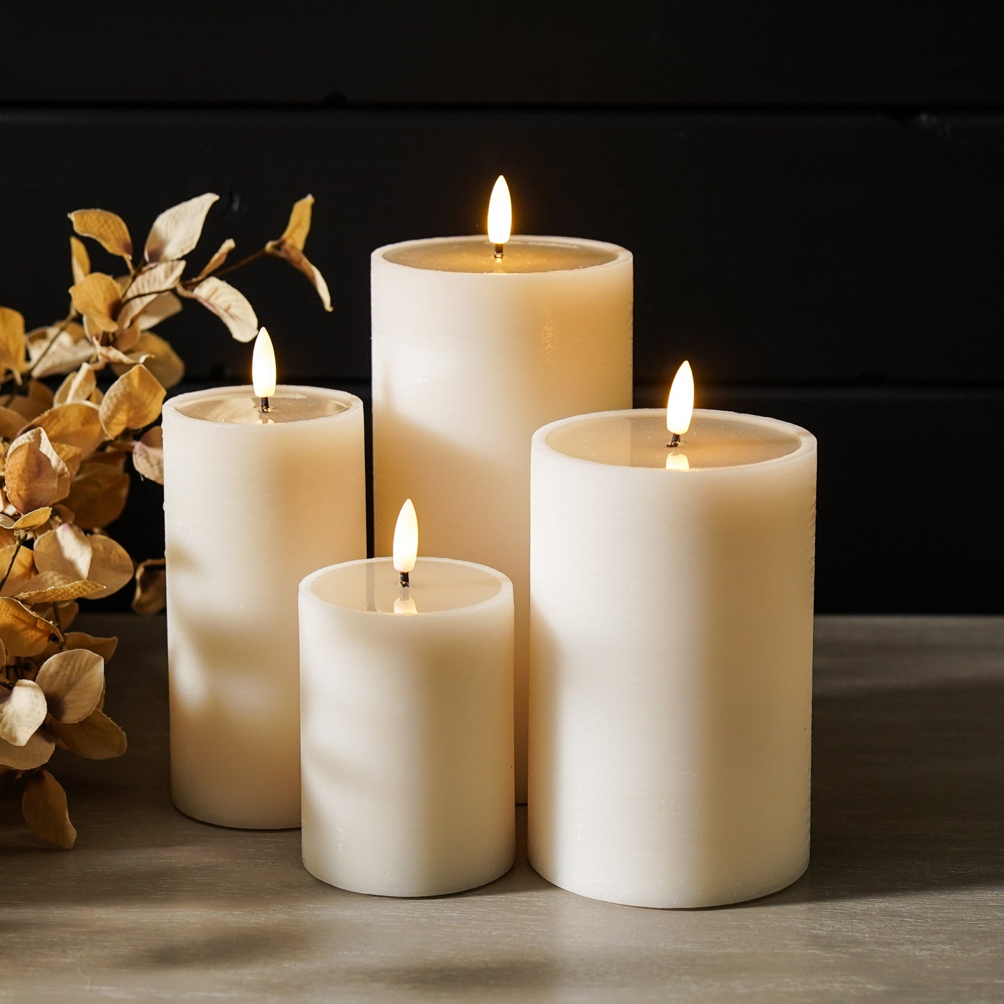 Textured Ivory Melting Effect Flameless Candle