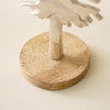 Tabletop Wooden Tree | Silver Metal on Wood Base
