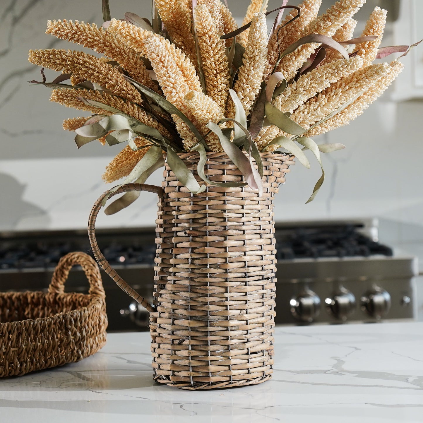 Woven Wicker Pitcher