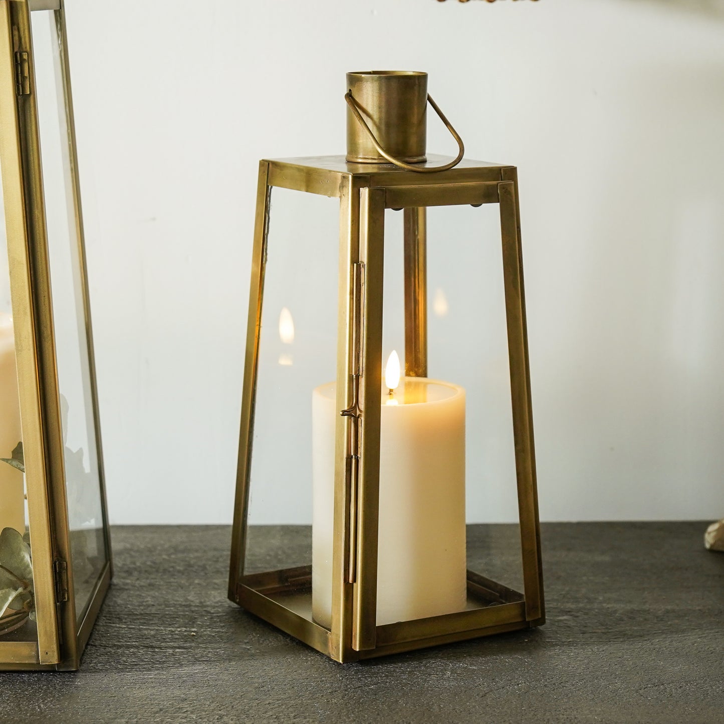 Antique Brass Lantern Set