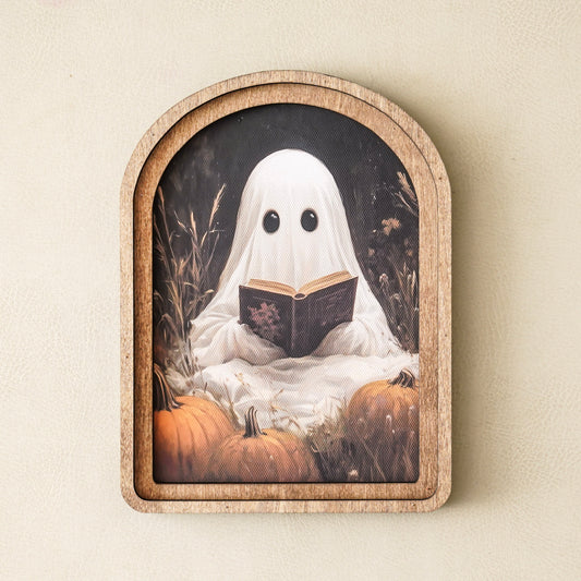 Ghost with Book Arch Framed Decor | Made in USA