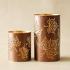 Bronze Maple Leaf Cutout Lanterns | Fall Candle Holders