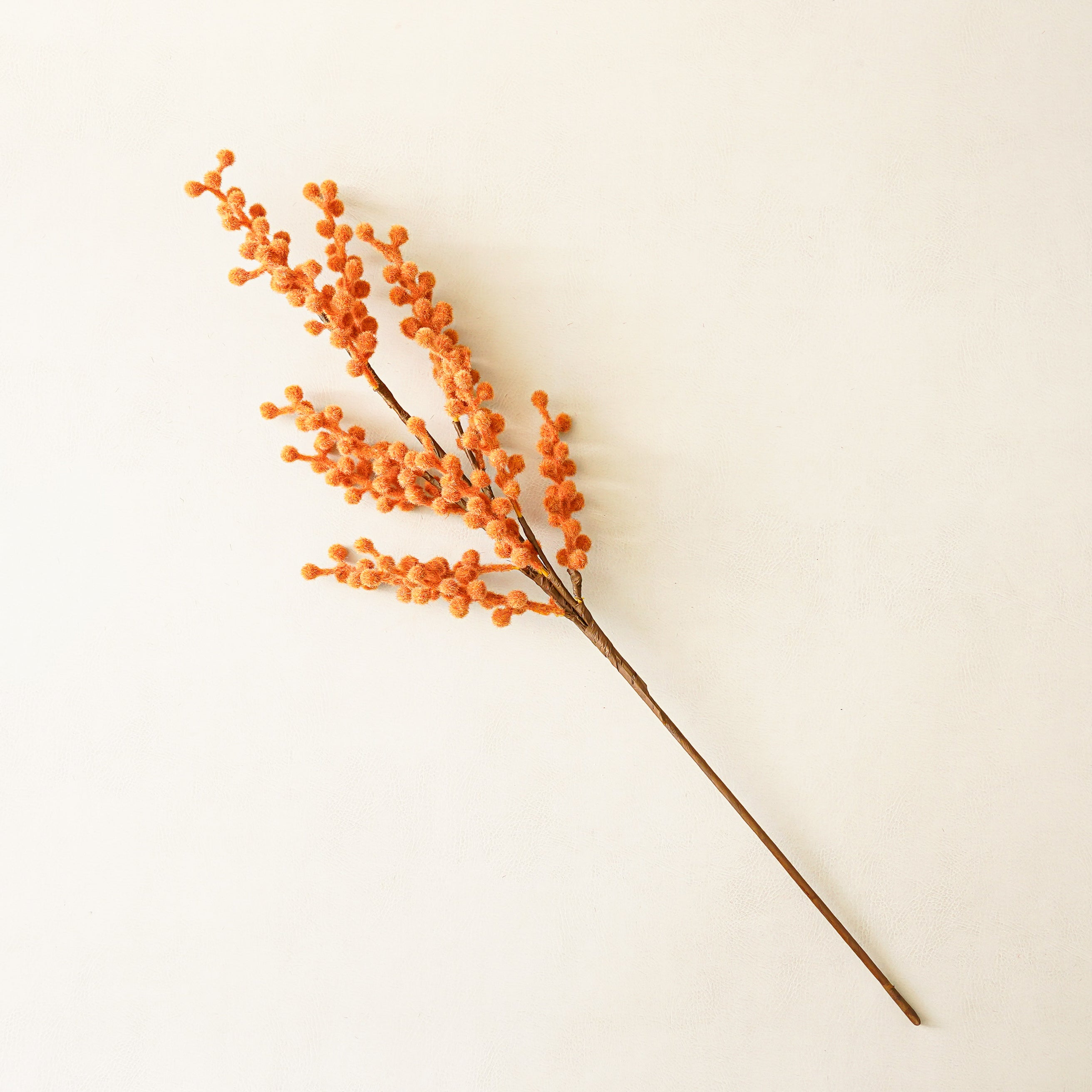 Orange Flocked Berry Stem