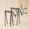Matte Black Looking Down Deer Set | Iron Figurines (Set of 2)