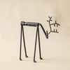 Matte Black Looking Down Deer Set | Iron Figurines (Set of 2)