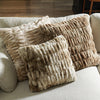 Brown Ribbed Faux Fur Pillow