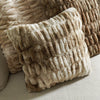 Brown Ribbed Faux Fur Pillow