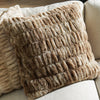 Brown Ribbed Faux Fur Pillow