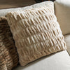 Cream Ribbed Faux Fur Pillow