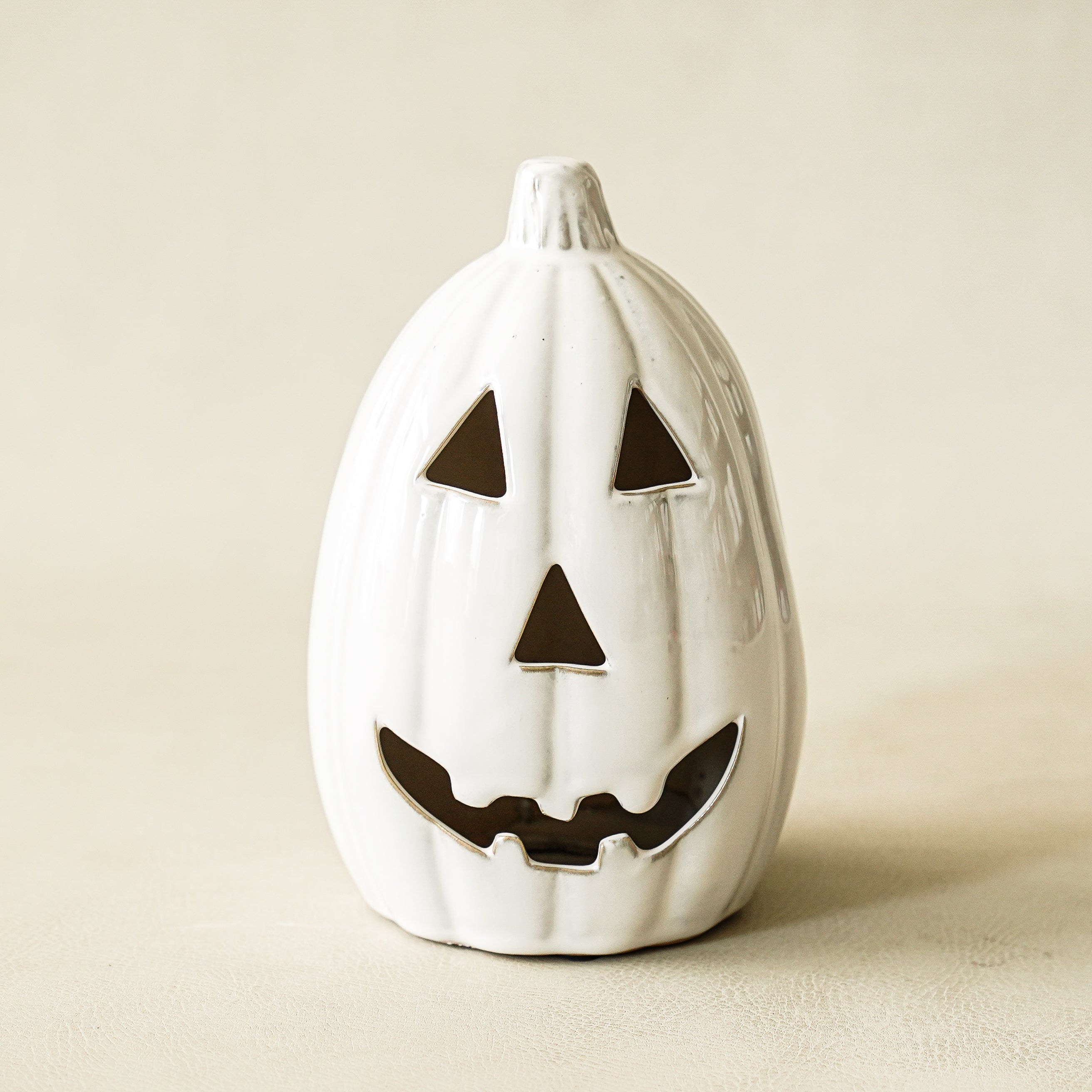 Tall White Ceramic Jack-O-Lantern | Scratch & Dent