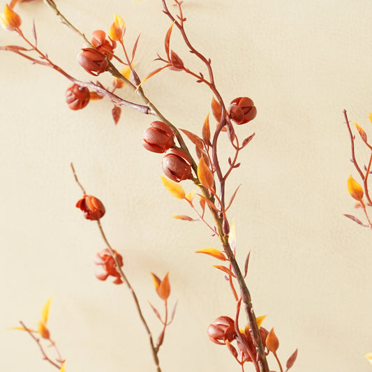 Burnt Orange Bud Branch | Faux Fall Stem