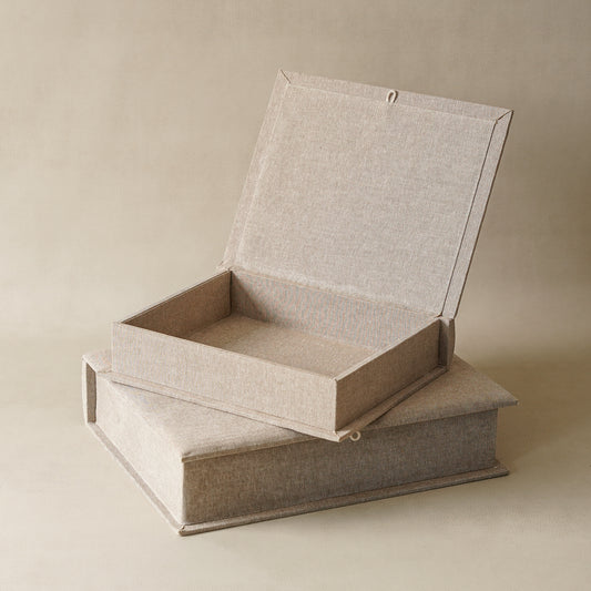 Beige Linen Storage Book