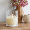 Clear Chevron Glass Flameless Candle