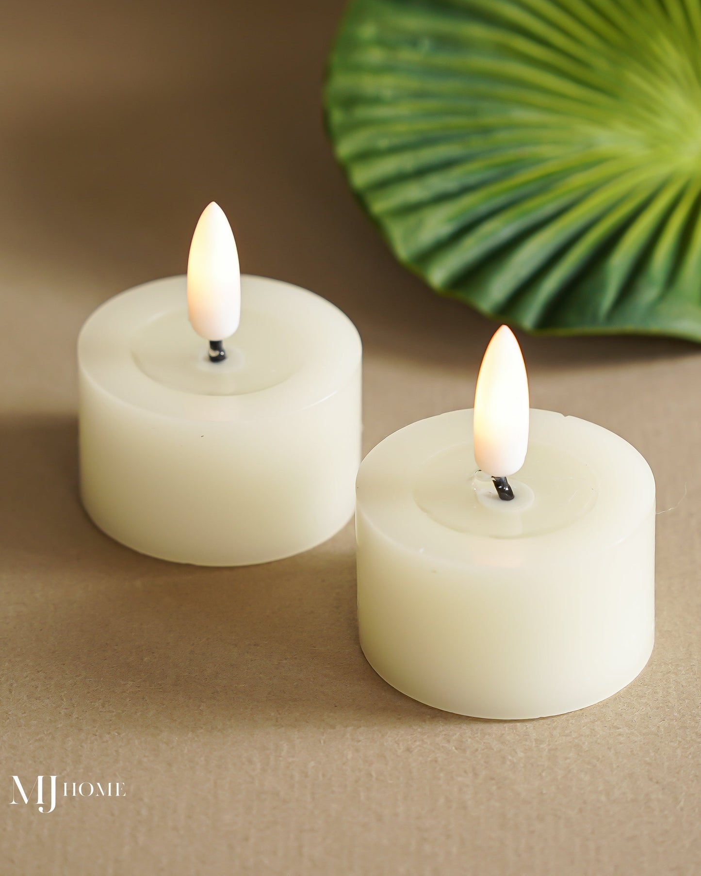 Melting Wax Effect Cream Tealight Flameless Candles Set