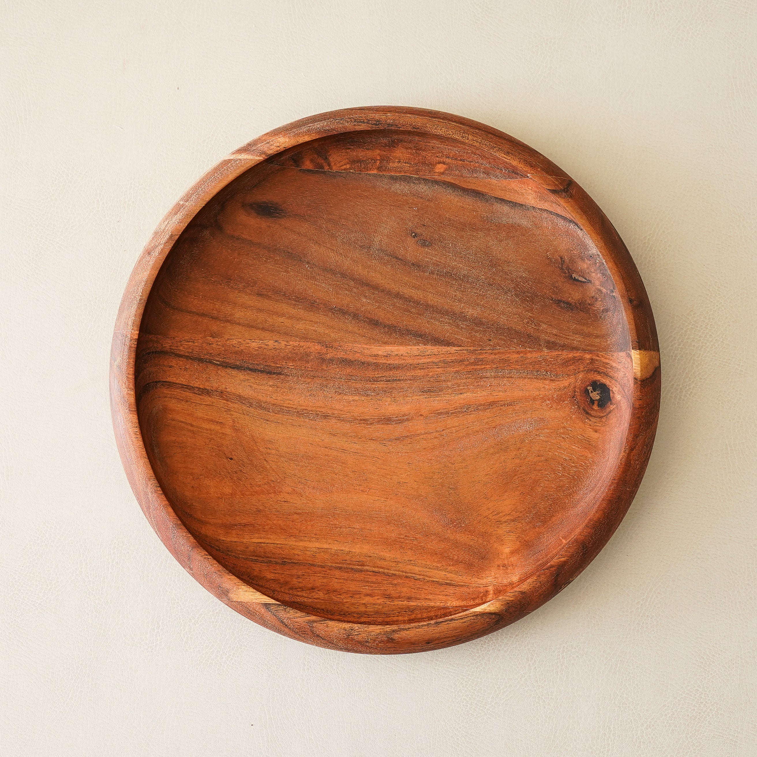 Acacia Round Wood Tray