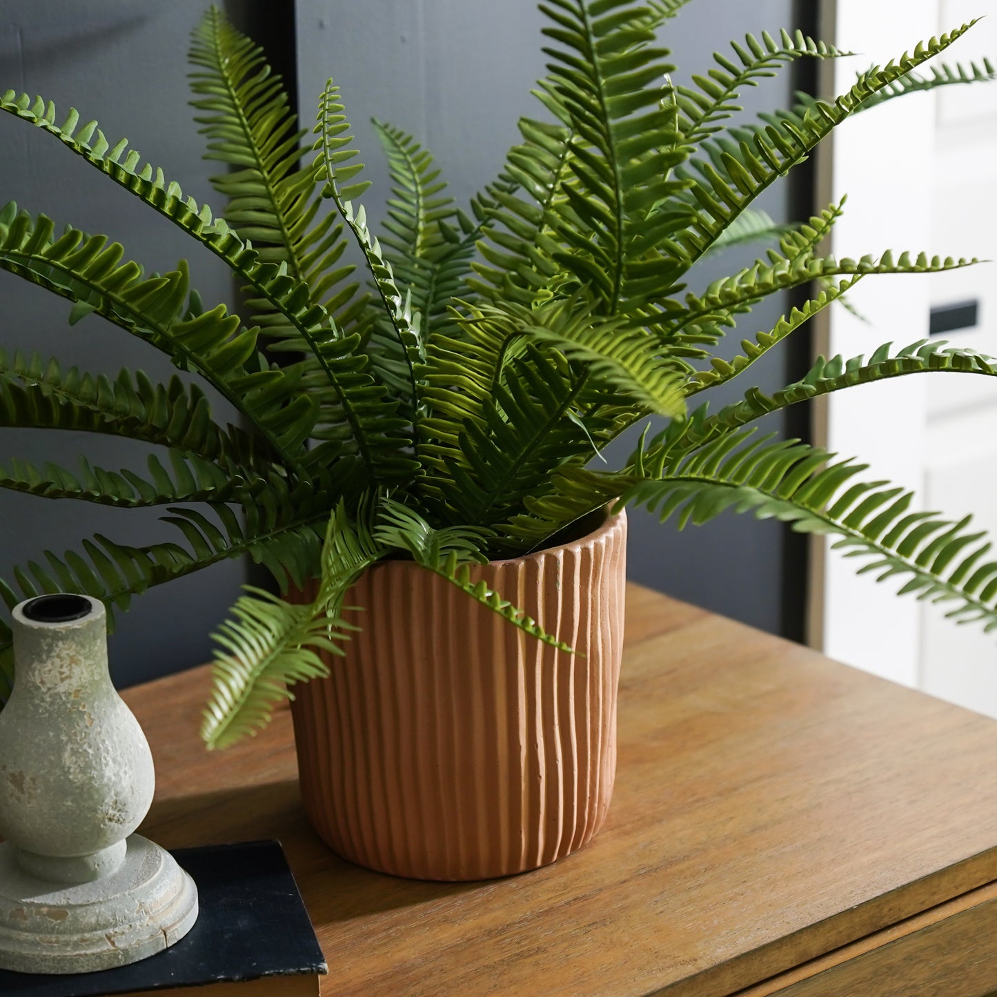 Terra Cotta Ribbed Planter