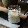 Clear Chevron Glass Flameless Candle