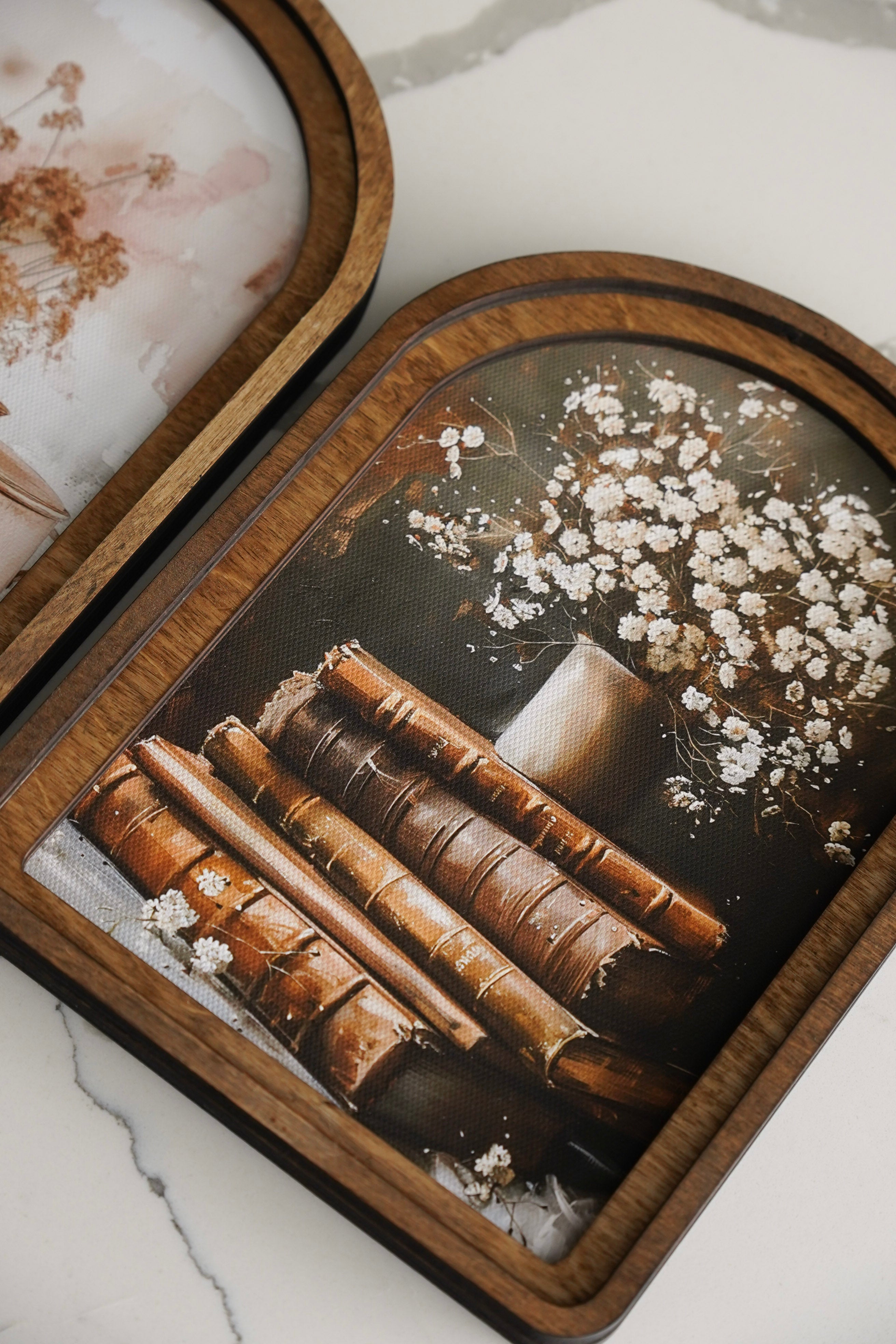 Gathered Pages Arched Framed Canvas
