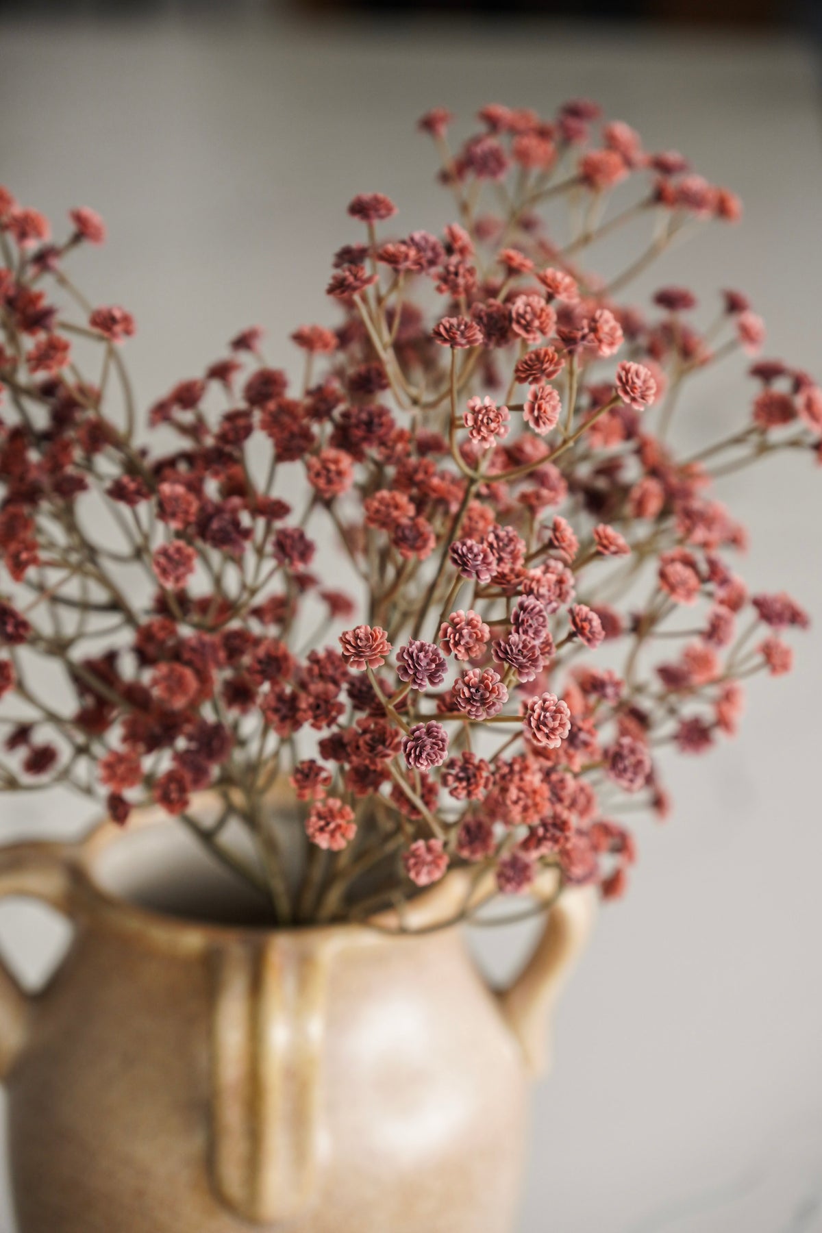 Real Touch Autumn Rose Baby’s Breath Bunch