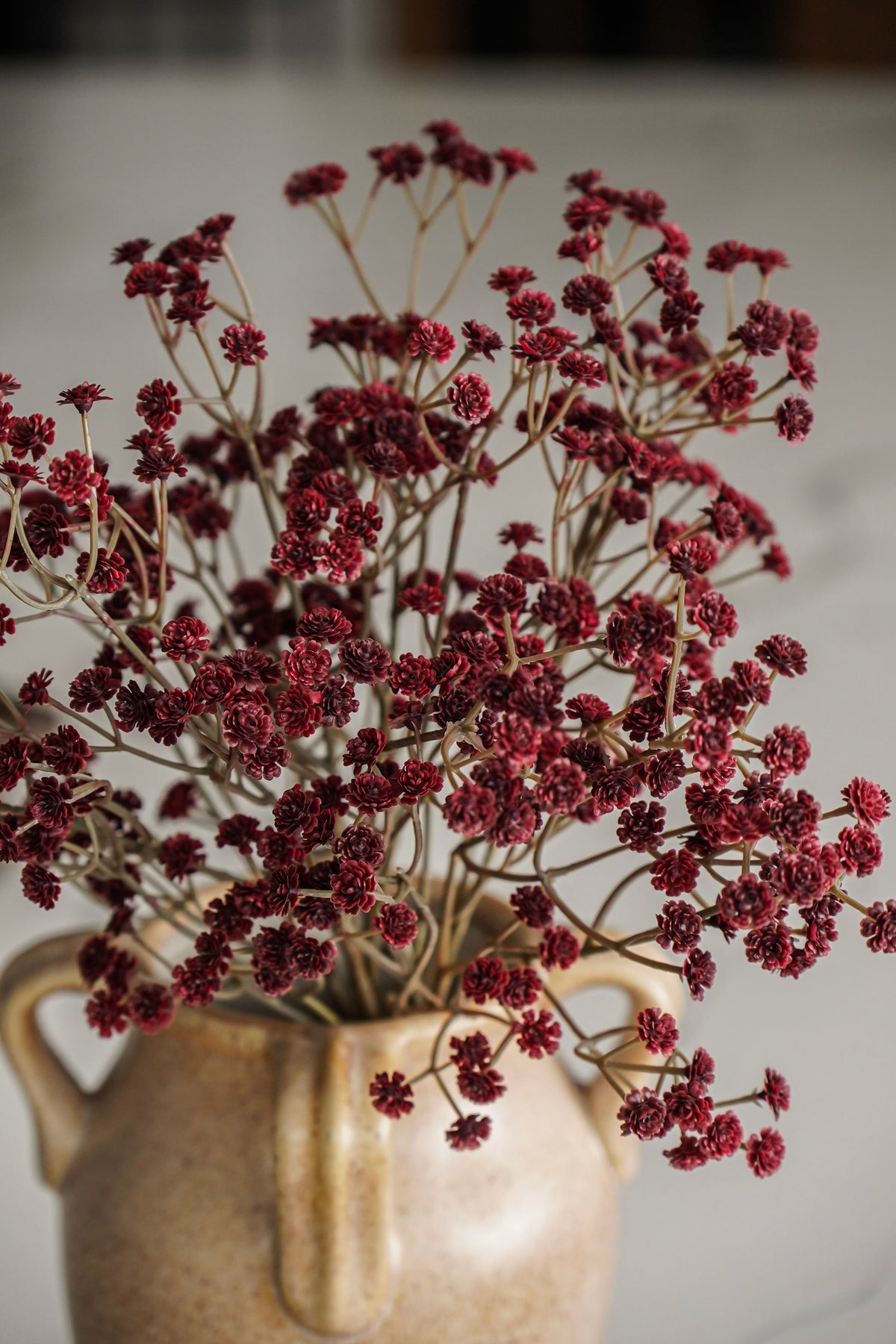 Real Touch Burgundy Baby’s Breath Bunch