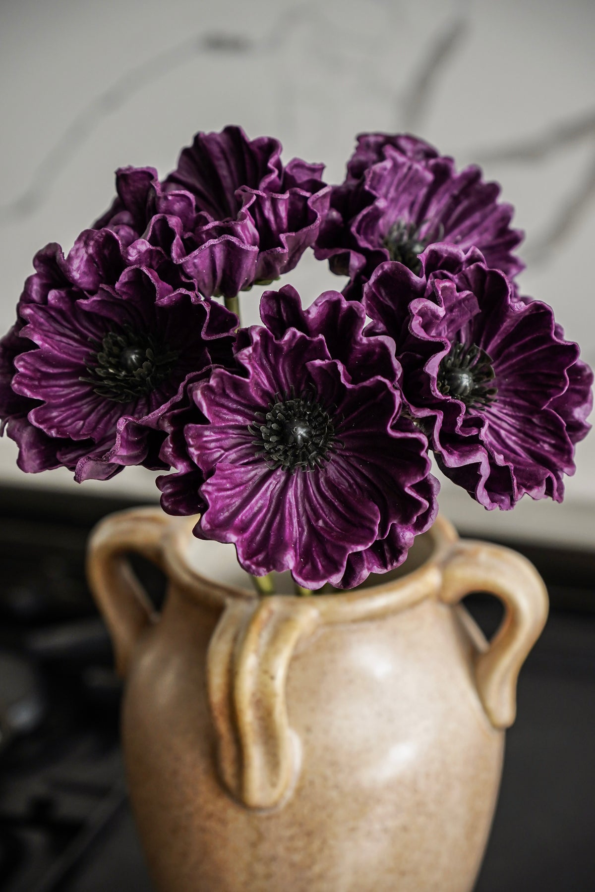 Autumn Plum Real Touch Poppy Bundle