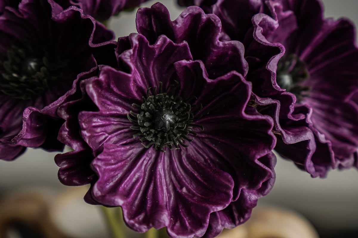 Autumn Plum Real Touch Poppy Bundle