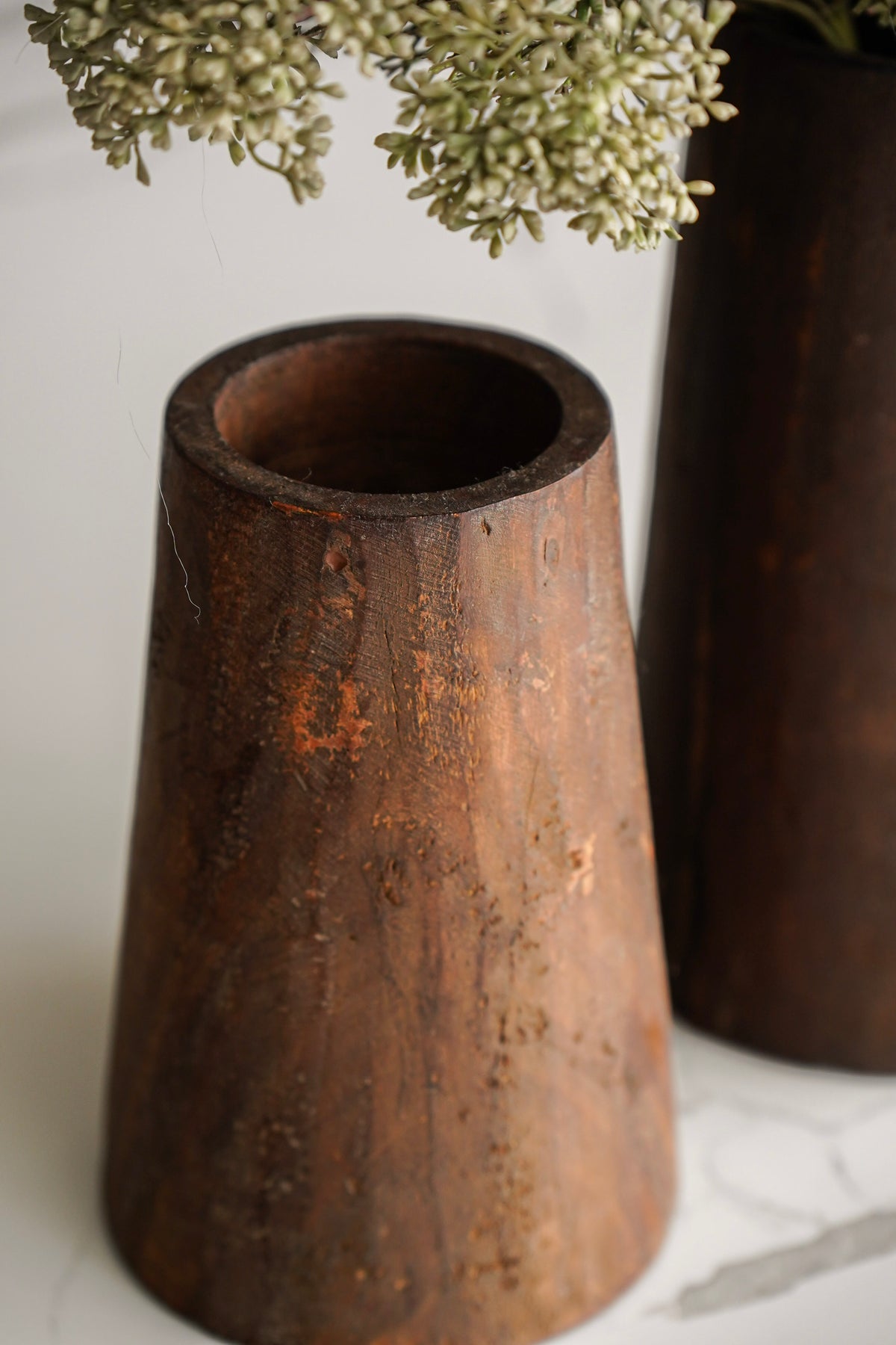 Found Decorative Wood Vase