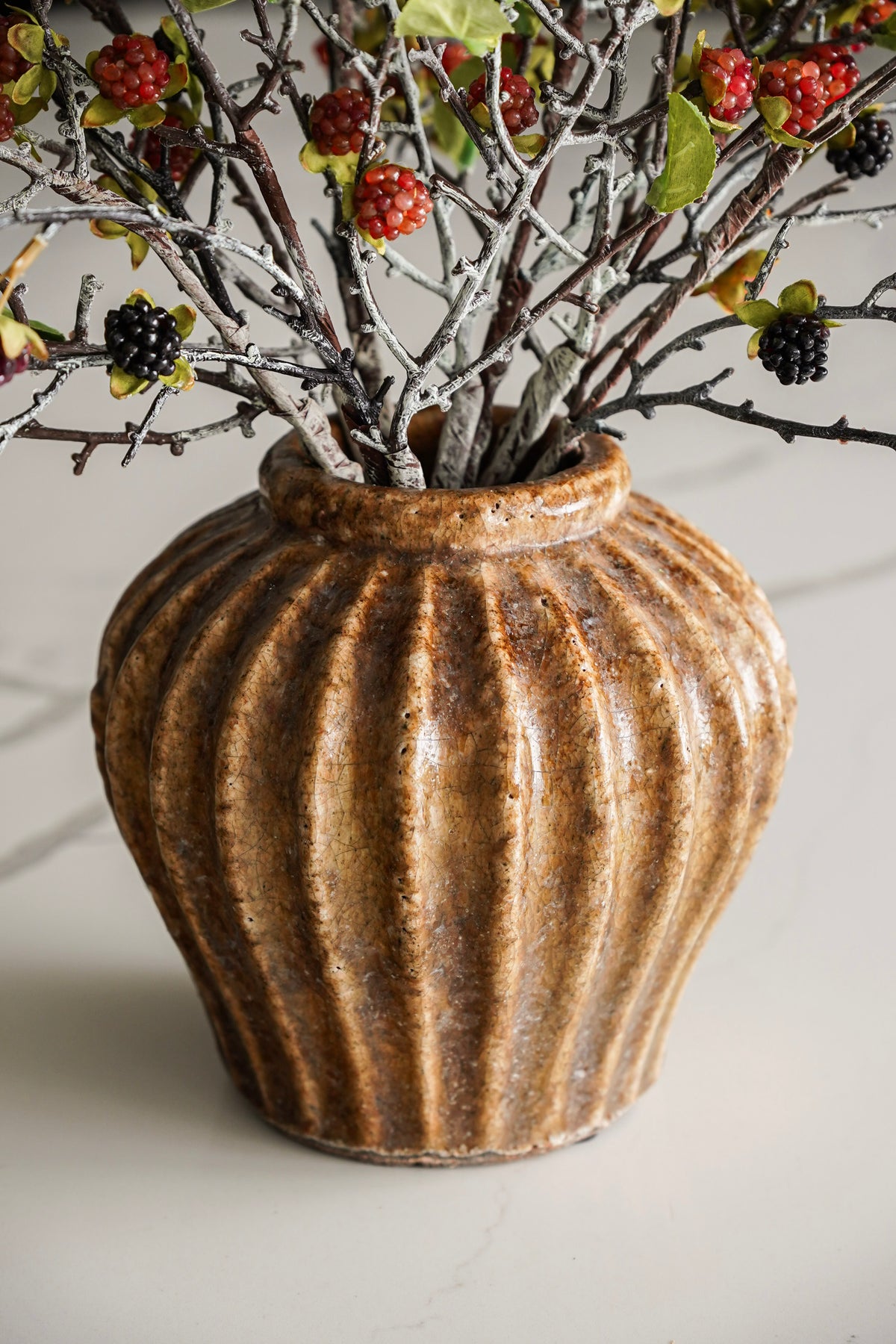 Small Brown Aged Terracotta Vase