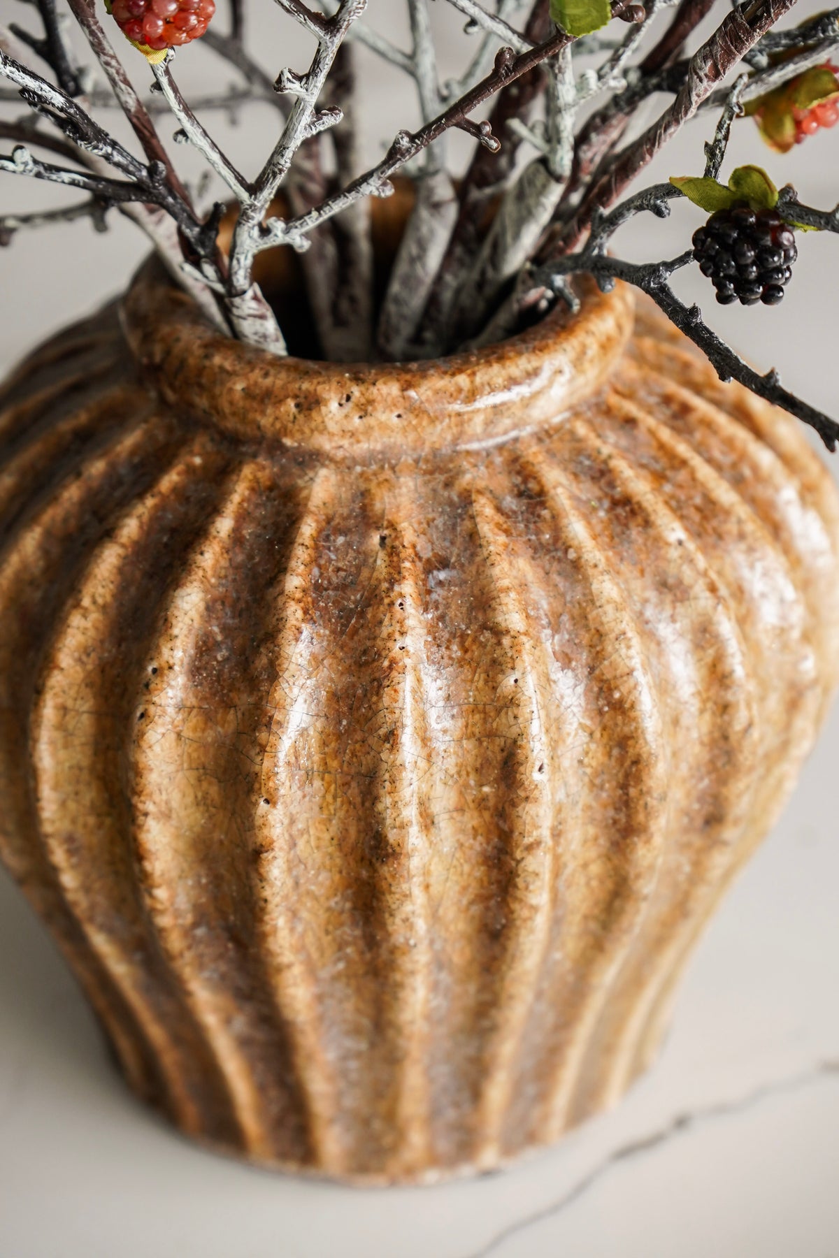 Small Brown Aged Terracotta Vase