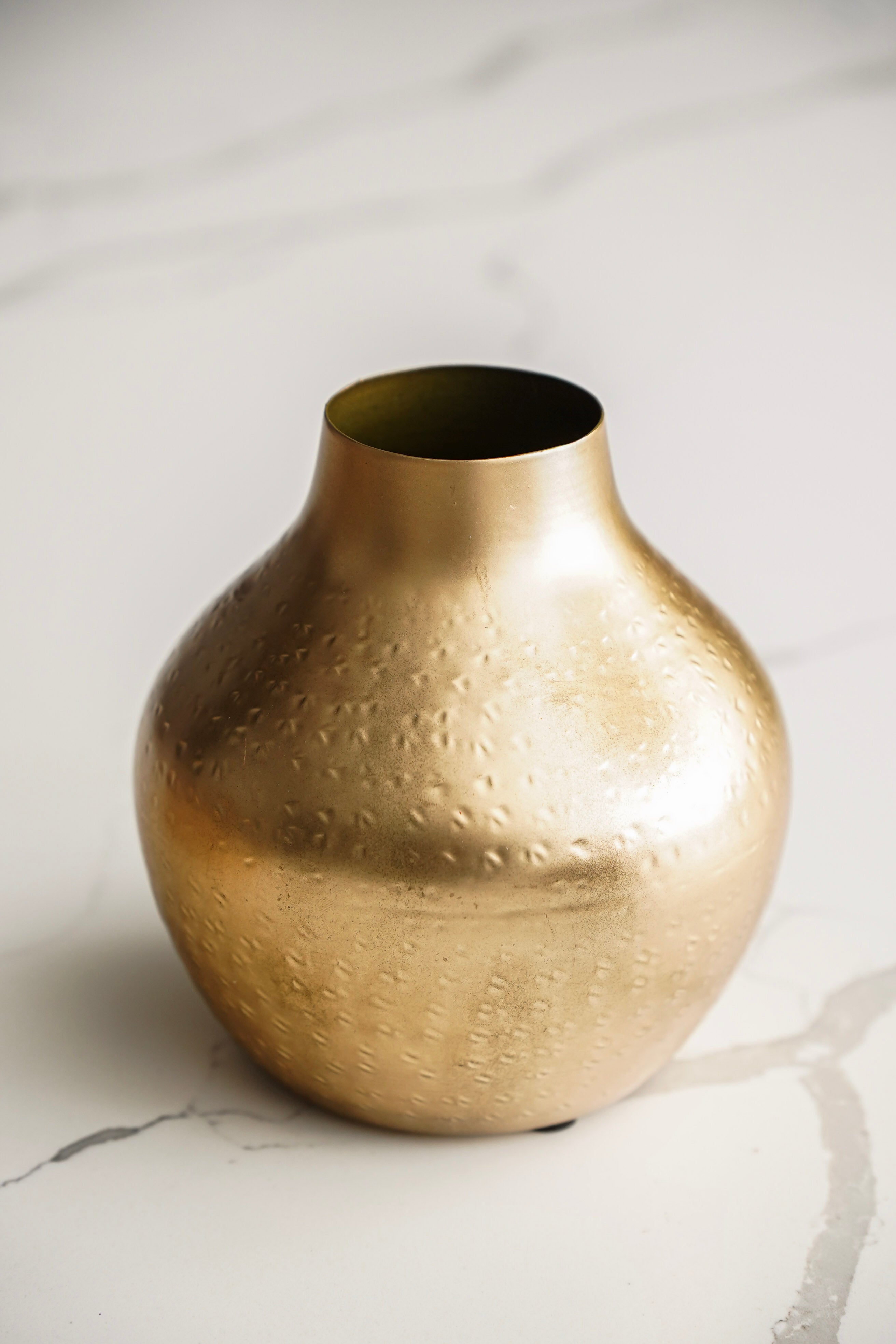Gold Hammered Vase